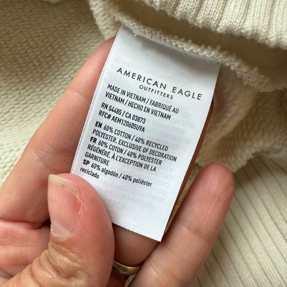 American Eagle Womens Beige Pullover Sweatshirt S/P - Picture 4 of 8